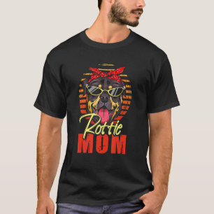 Rottie Mom Rottweiler Dog Vintage Retro Sunset Bea T-Shirt