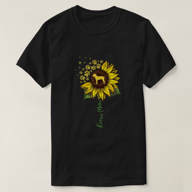 Rottie Mom Sunflower Rottweiler Gifts Dog Mom T-Shirt (Design Front)