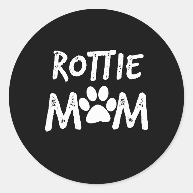 rottie mom  sweater rottweiler dog gift women classic round sticker (Front)