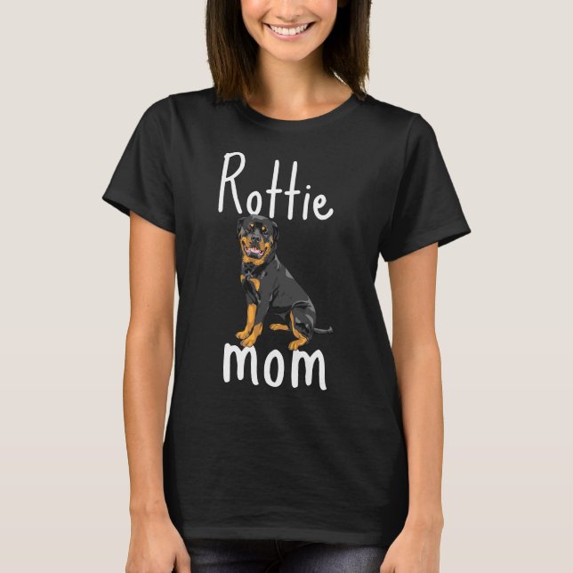 Rottie Mom  Vector Rottweiler T-Shirt (Front)