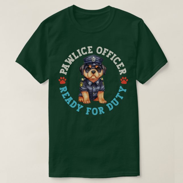 Rottie Pawlice Officer T-Shirt (Design Front)