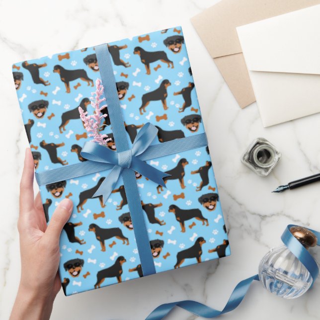 Rottie Rottweiler Cute Dog Wrapping Paper (Gifting)