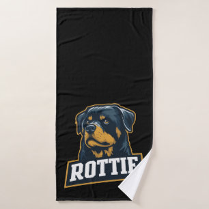 Rottie - Strong Rottweiler portrait Bath Towel