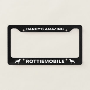 Rottiemobile Rottweiler Dog Silhouettes Custom License Plate Frame