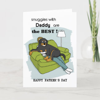 Rottie's Dad card; Rottweiler's Daddy card;  Letterpress Thank You Card