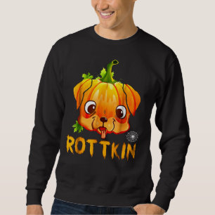 Rottkin Cute Rottweiler Puppy Pumpkin Dog Lover Sweatshirt
