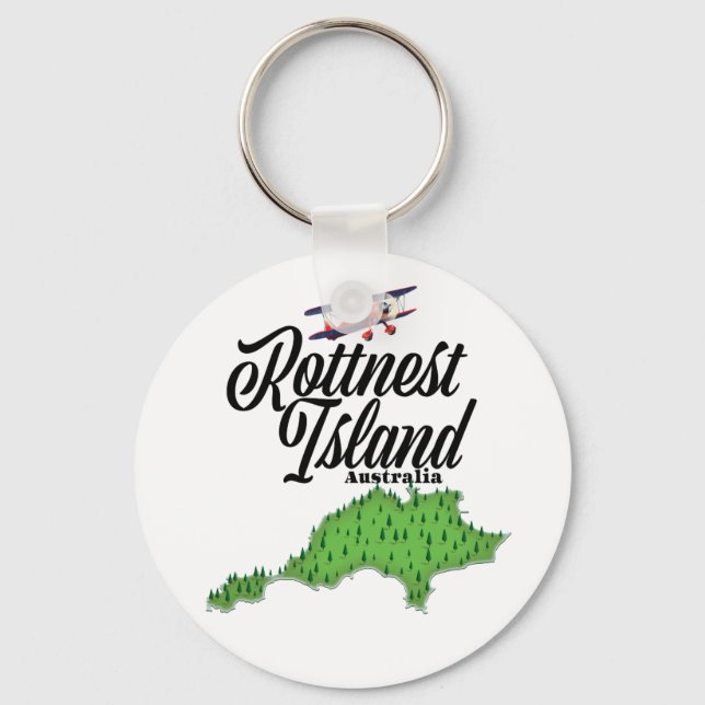 Rottnest Island Australia map Keychain (Front)