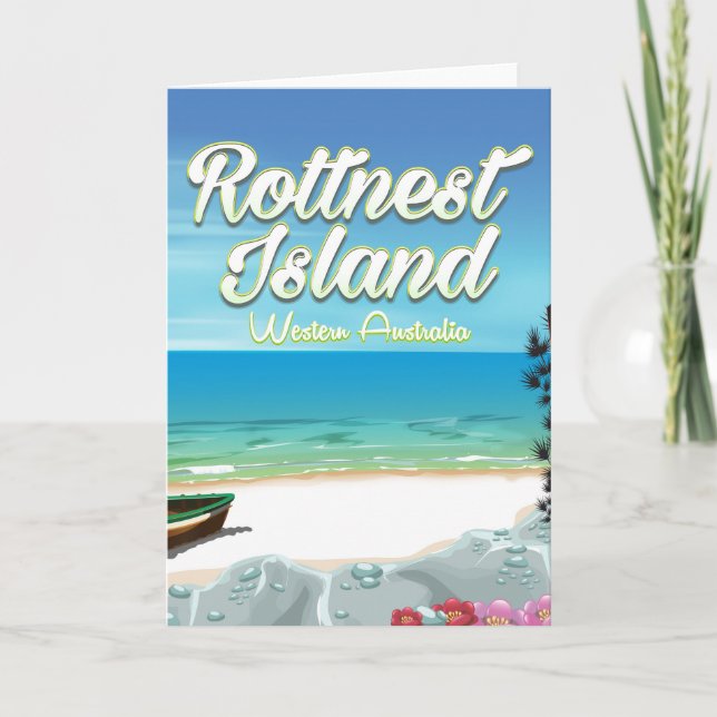 Rottnest Island Australia ocean travel poster Holiday Card (Front)