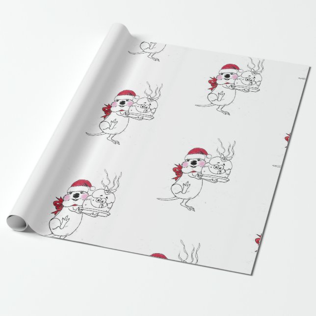 ROTTO ROXIE'S CHRISTMAS WRAPPING PAPER (Unrolled)
