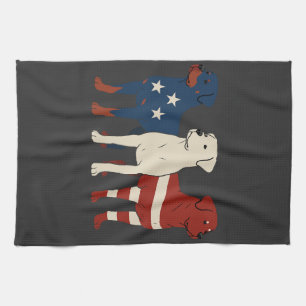 Rottweiler 4th of July Dog Lover Men USA Flag Kitchen Towel