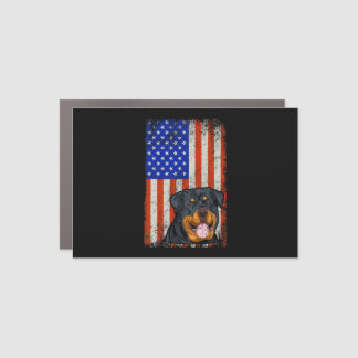 Rottweiler American Flag Rottweiler Car Magnet