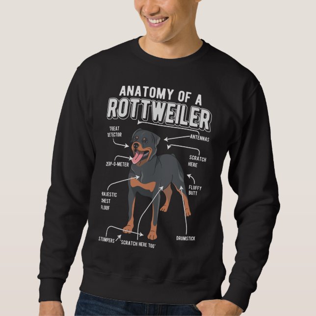 Rottweiler Anatomy Funny Dog Sweatshirt (Front)