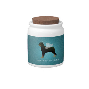 Rottweiler Angel - Pet Memorial Design Candy Jar