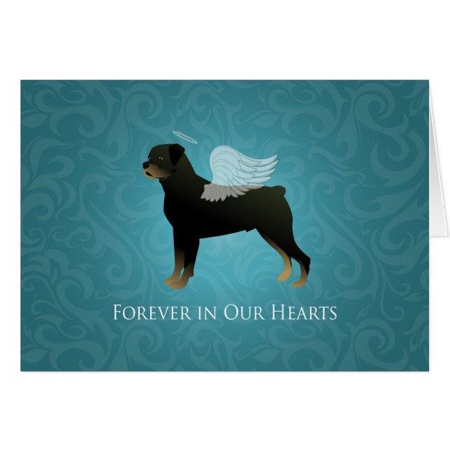 Rottweiler Angel - Pet Memorial Sympathy Card (Front Horizontal)