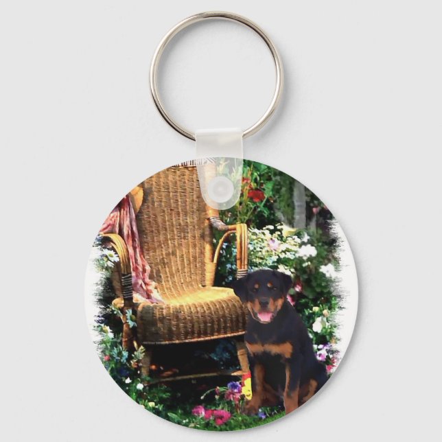Rottweiler Art Gifts Keychain (Front)
