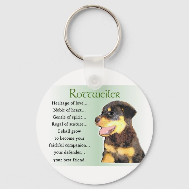 Rottweiler Art Gifts Keychain (Front)