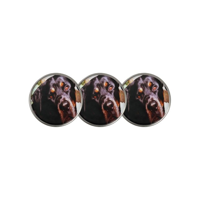 Rottweiler Artistic Pet Portait Golf Ball Marker (3 Up)