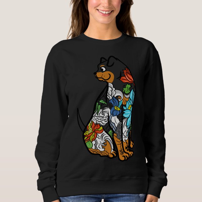 Rottweiler Artistic Tattoo Sweatshirt (Front)