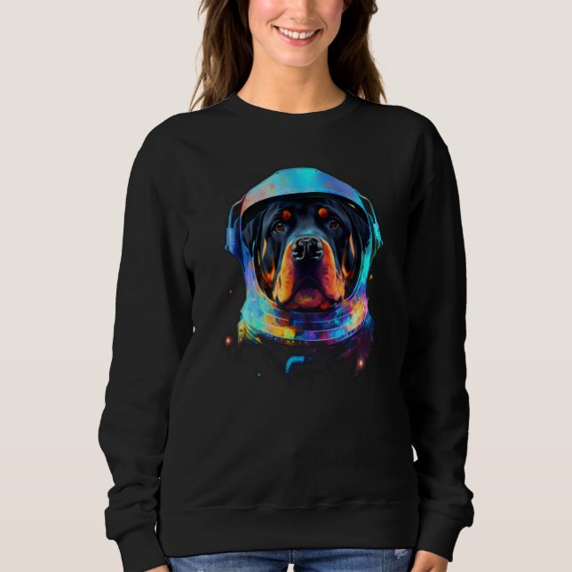 Rottweiler Astronaut Dog in Space Suit Planetary E Sweatshirt (Front)