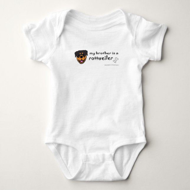 rottweiler baby bodysuit (Front)