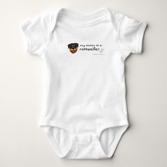 rottweiler baby bodysuit (Front)