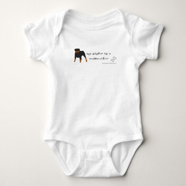 rottweiler baby bodysuit (Front)
