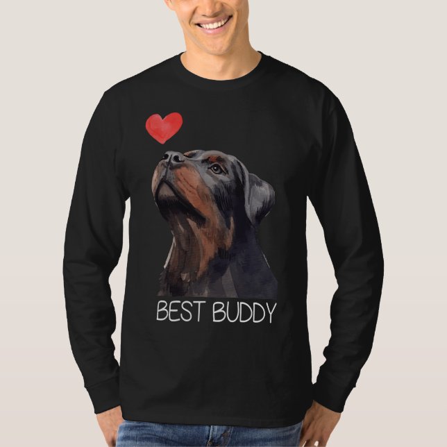 Rottweiler Best Buddy Dog Heart 6 T-Shirt (Front)
