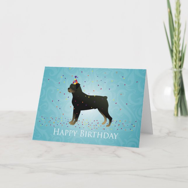 Rottweiler Birthday Design Card (Front)