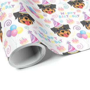 Rottweiler Birthday Gift Wrapping Paper