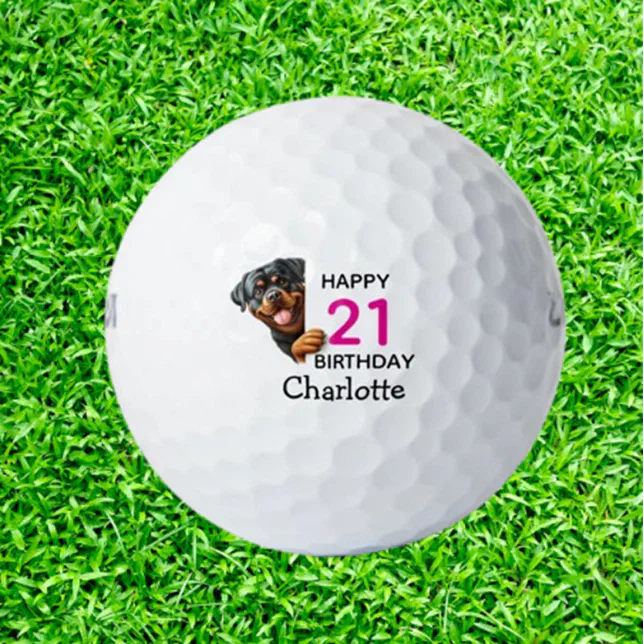Rottweiler Birthday Golf Balls | Zazzle