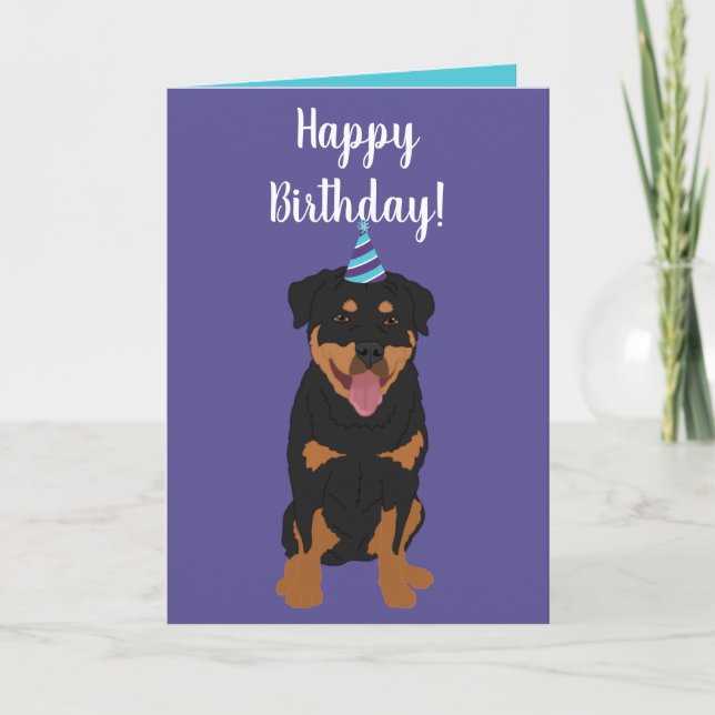 Rottweiler Birthday Holiday Card (Front)