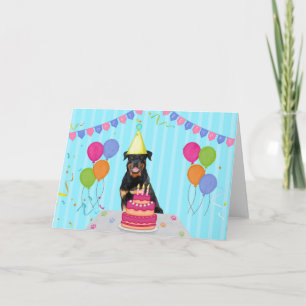 Rottweiler Birthday Holiday Card