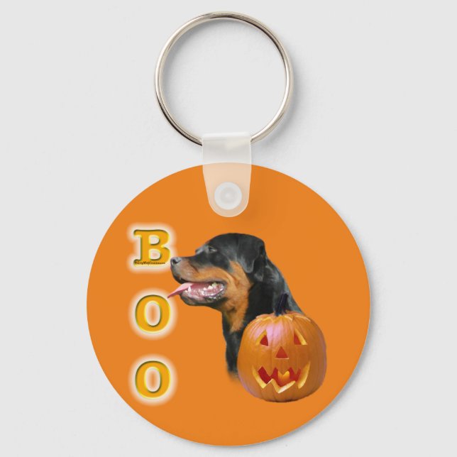 Rottweiler Boo Keychain (Front)