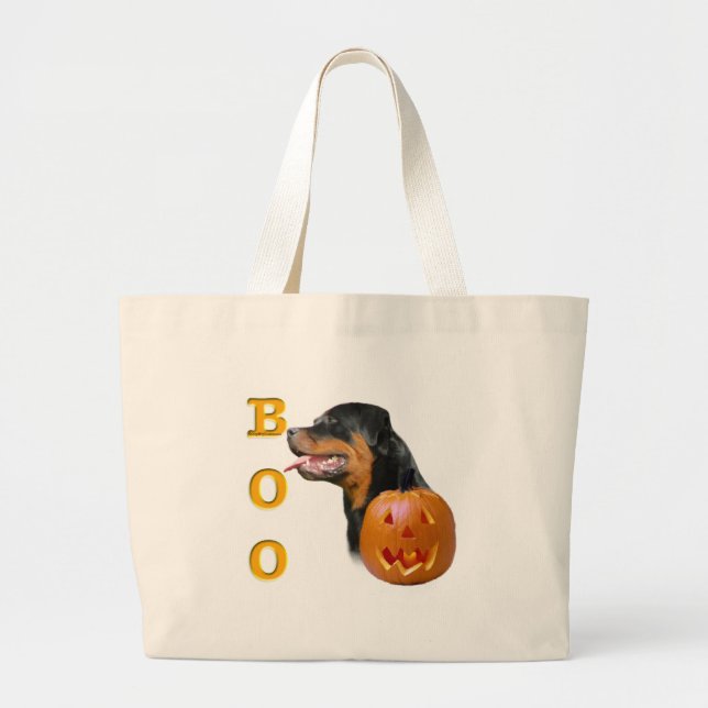 Rottweiler Boo Large Tote Bag (Front)