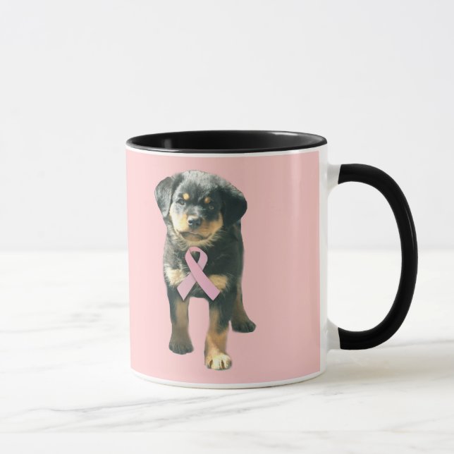 Rottweiler Breast Cancer Mug (Right)