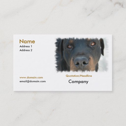 Customizable Rottweiler Business Card
