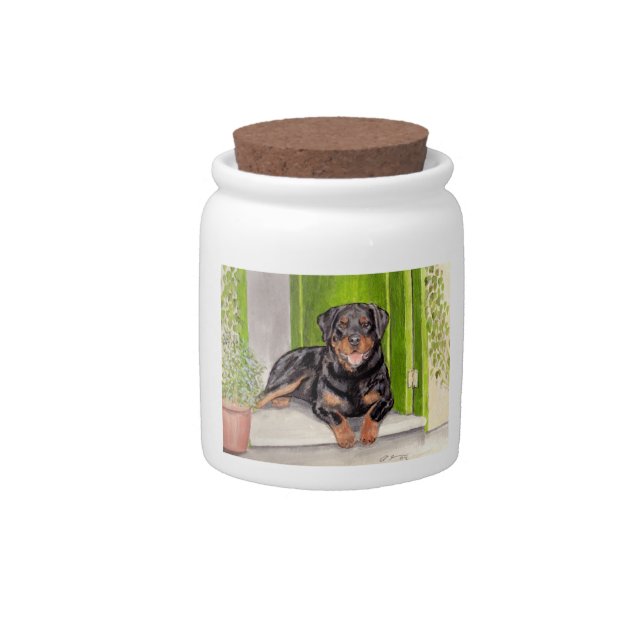 Rottweiler Candy Jar (Front)