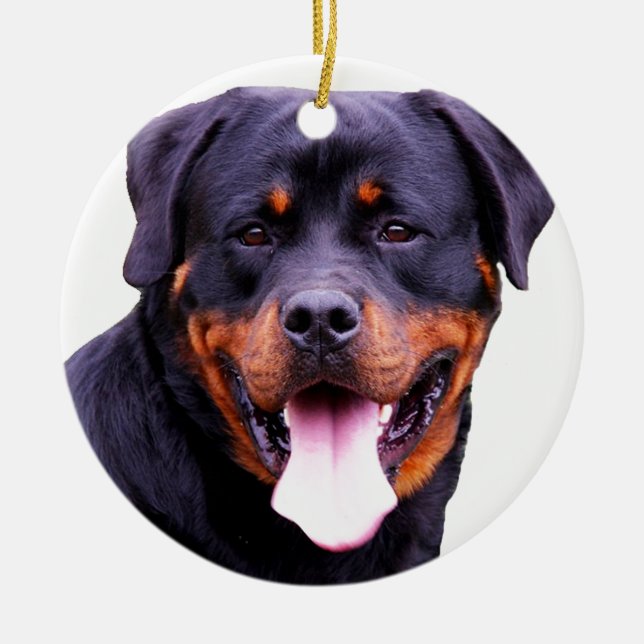 rottweiler ceramic ornament (Front)