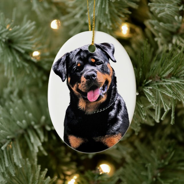 Rottweiler Ceramic Ornament (Tree)