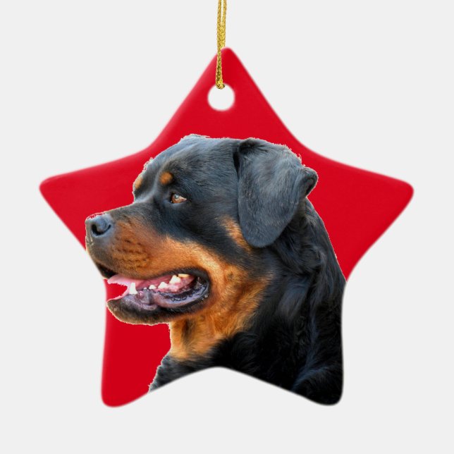 Rottweiler Ceramic Ornament (Front)