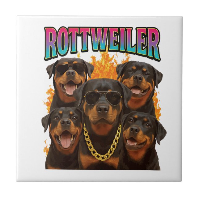 Rottweiler  ceramic tile (Front)