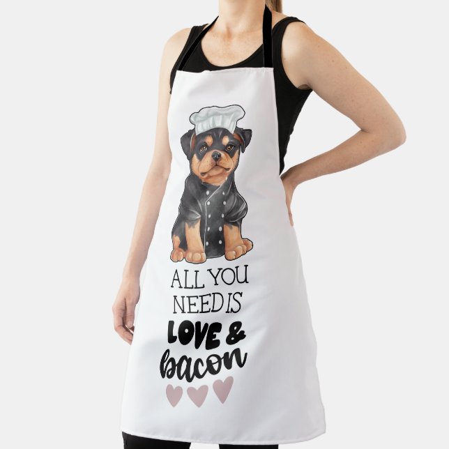Rottweiler Chef Bacon & Love Apron (Insitu)