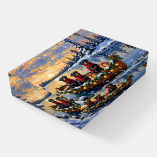 Rottweiler Christmas Boat Holiday Paperweight