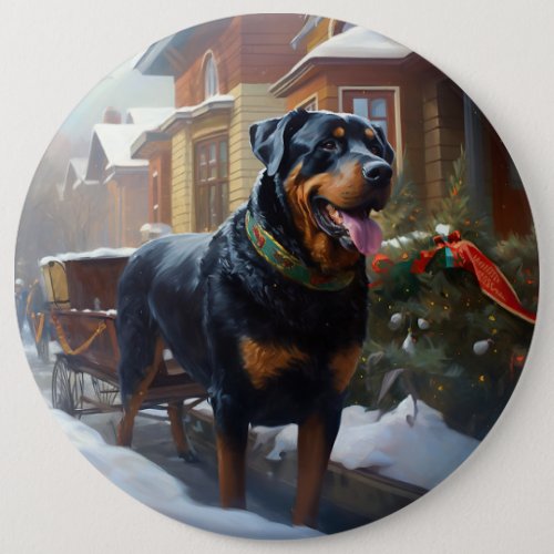 Rottweiler Christmas Festive Season Button