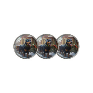 Rottweiler Christmas Festive Season Golf Ball Marker