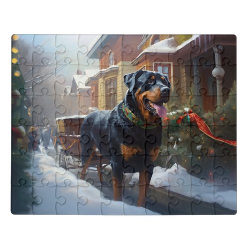 Rottweiler Christmas Festive Season Jigsaw Puzzle