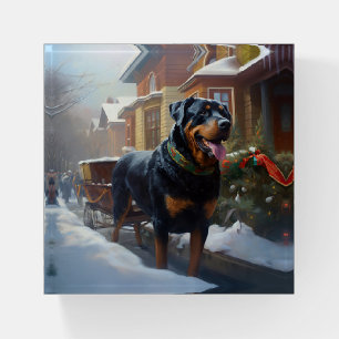 Rottweiler Christmas Festive Season Paperweight