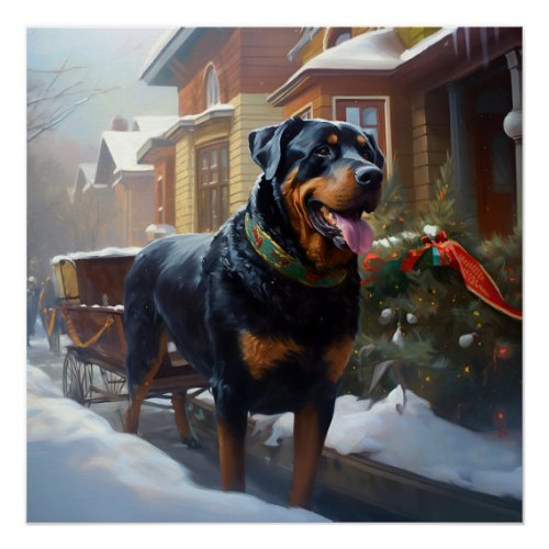 Rottweiler Christmas Festive Season Poster