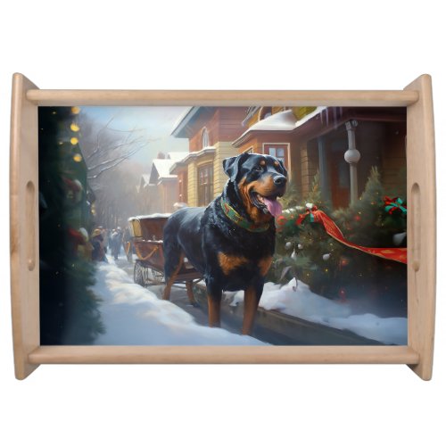 Rottweiler Christmas Festive Season Serving Tray