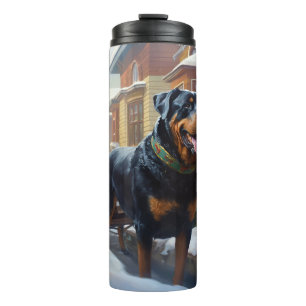 Rottweiler Christmas Festive Season Thermal Tumbler